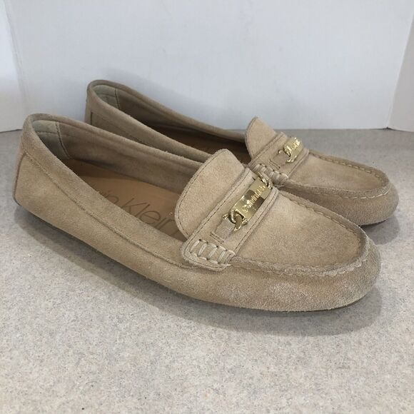 Women’s Calvin Klein Lunasi Tan Loafer Mocassin Slip On - Picture 1 of 10